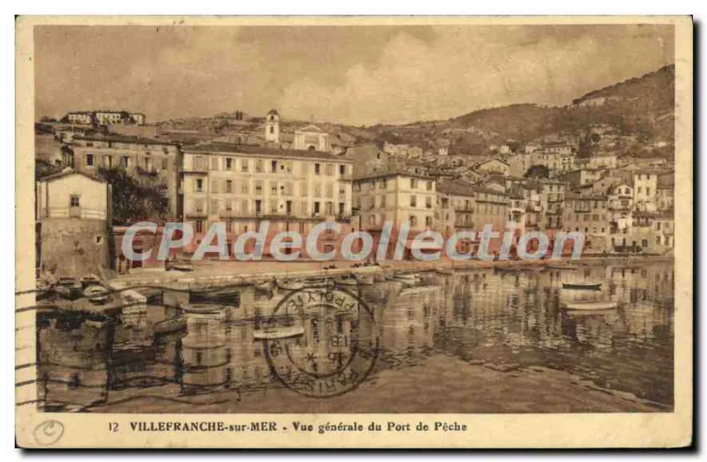 VILLEFRANCHE-sur-MER — Allgemeiner Blick auf den Fischereihafen — Edition Wallemme-Haute-Villefranche-sur-Mer, Nr. 12 - Vorderseite