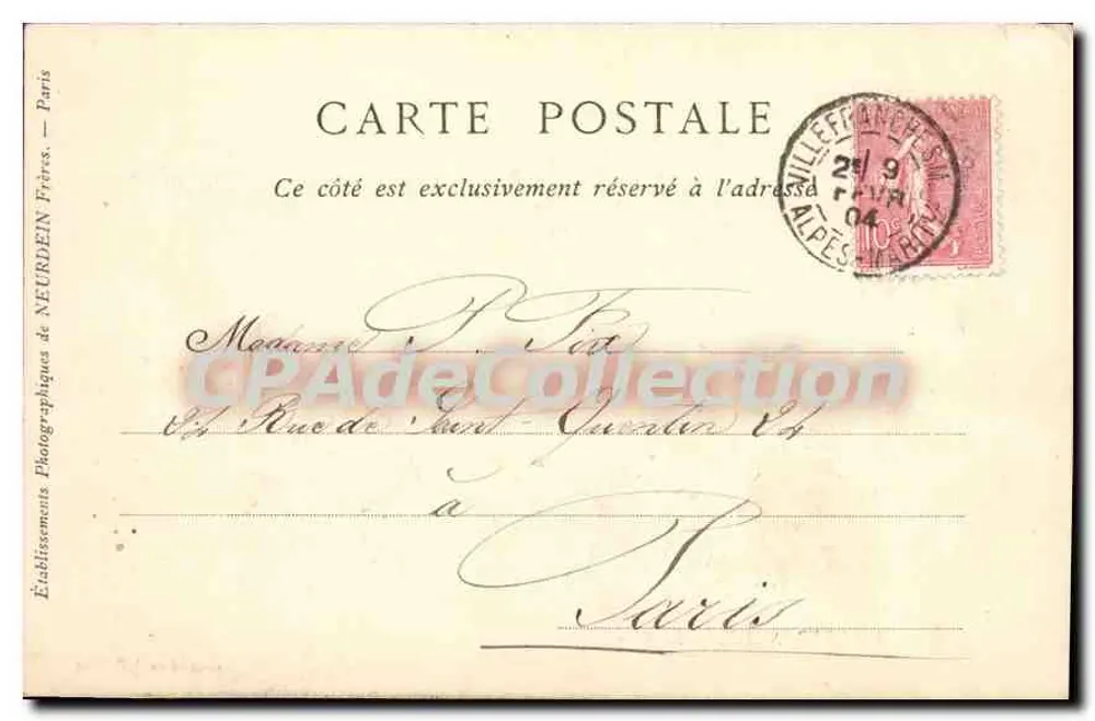VILLEFRANCHE — A Baía — Collections ND Phot, n°703 - Verso