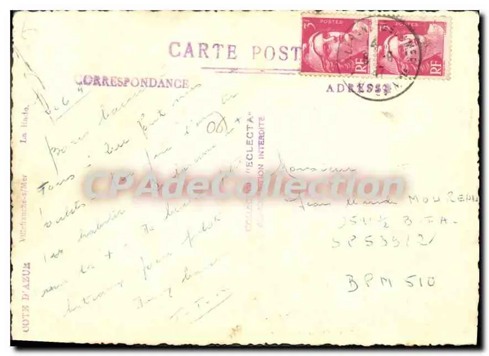 Porto de Toulon — vista aérea com navios de guerra — CPAdeCollection - Verso