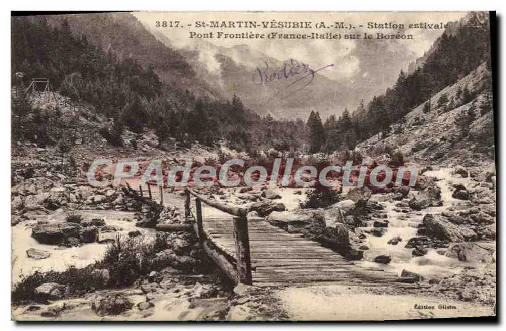 St-MARTIN-VÉSUBIE (A.-M.) - Estação de verão - Ponte Fronteira (França-Itália) sobre o Boréon - Frente