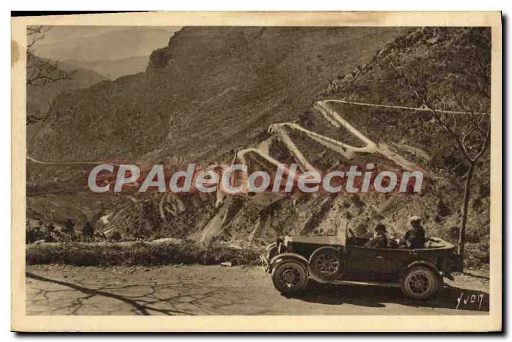 Carretera de Niza a Sospel — Los tornos del Col de Braus — Les Éditions d'Art AVON, París - Anverso