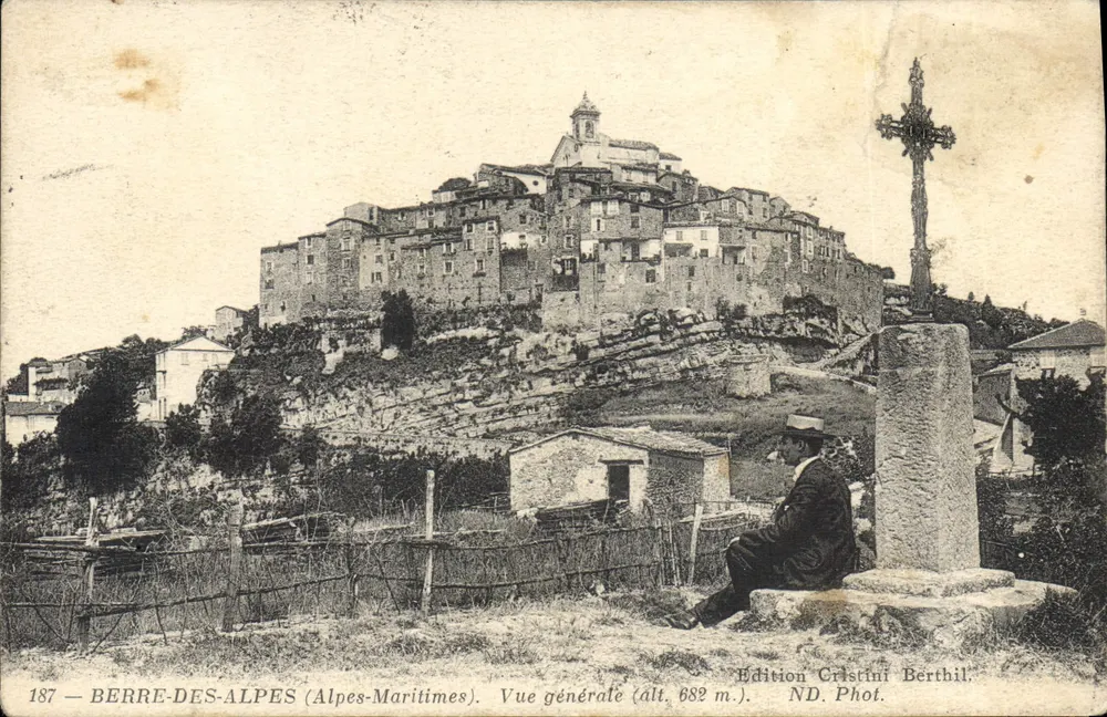 Berre-des-Alpes (Alpes-Maritimes) — Vista geral (alt. 682 m.) — Edição Cristini Berthil, n° 187 - Frente