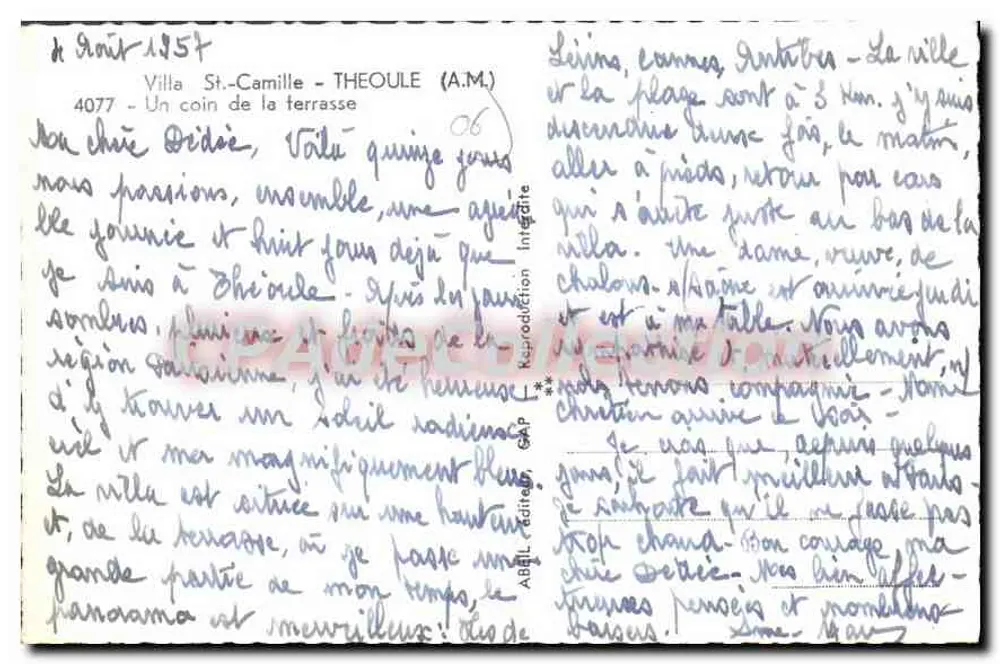 विला सें-कैमिल - थिओल (ए.एम.) — टेरेस के एक कोना — एबिल, संस्करण 4077 - पीछे