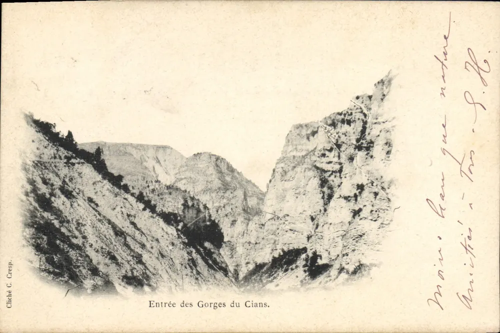 Entrada das Gorges do Cians — Cliché C. Cresp — número de série não visível - Frente