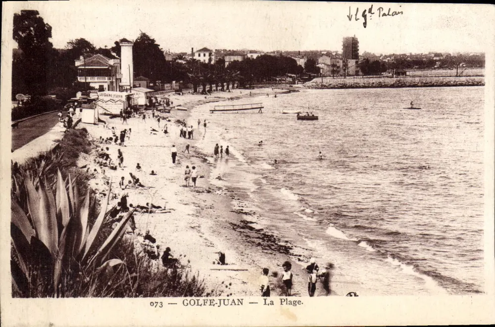 Golfe-Juan — A Praia — editor Vlg. Palain, n° 073 - Frente