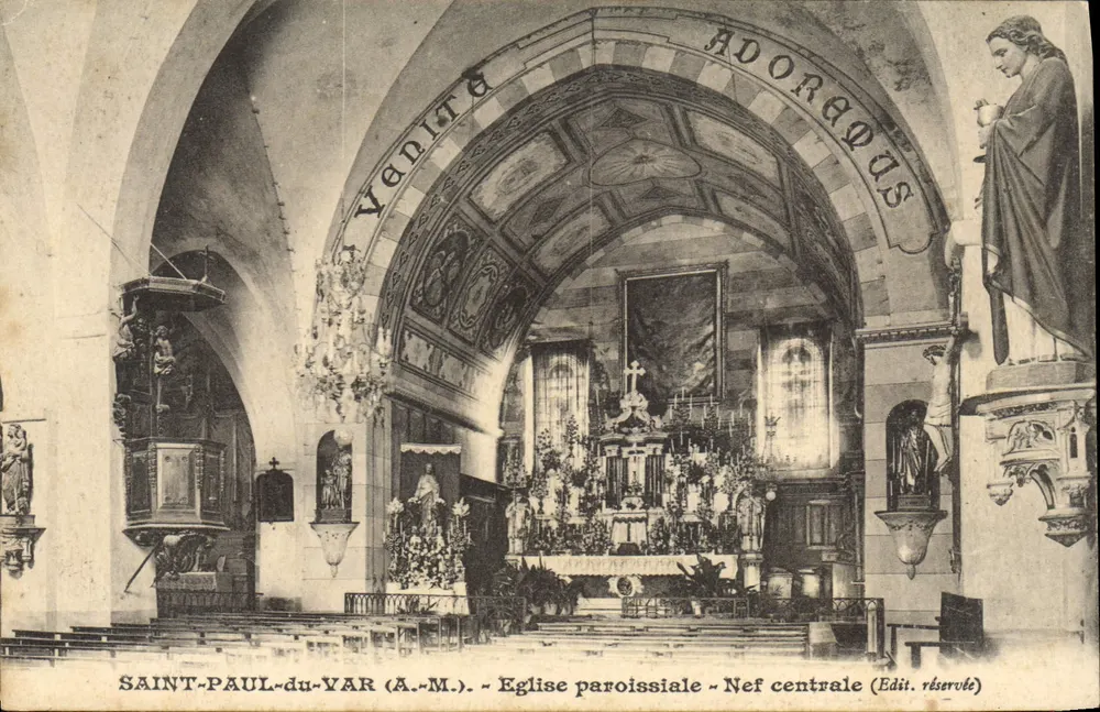 Saint-Paul-du-Var (A.-M.) - Igreja paroquial - Nef central (Edição reservada) - Frente