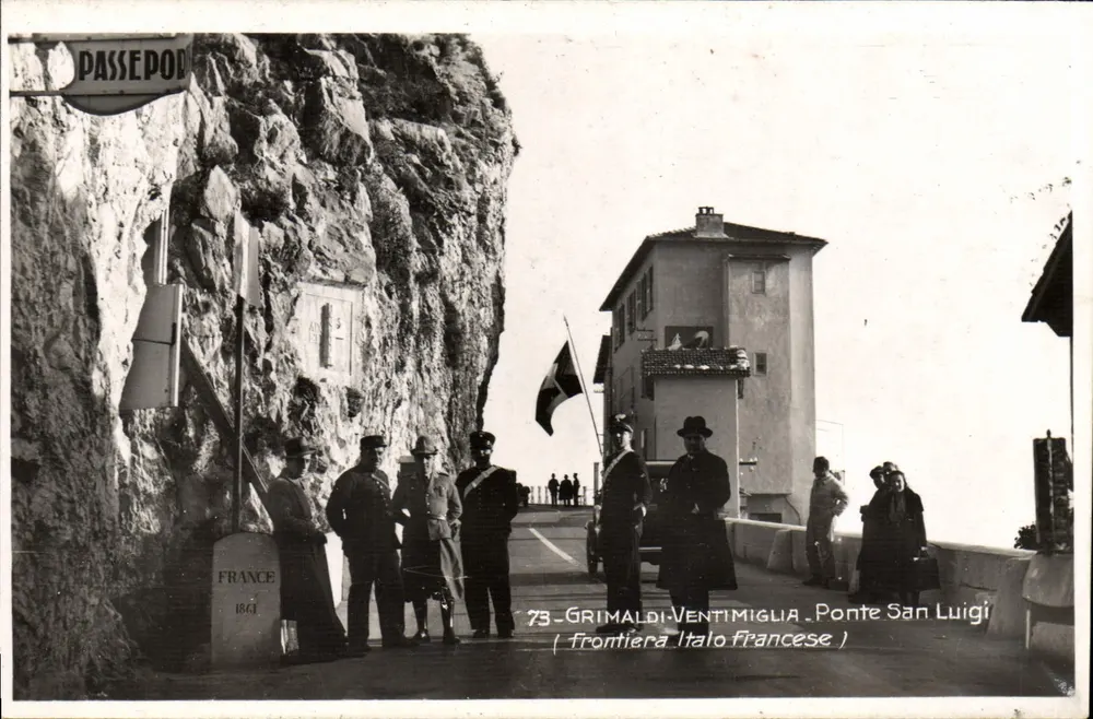 Ponte San Luigi — italienisch-französische Grenze — Grimaldi-Ventimiglia — Verlag Les Éditions MAR, Nice - Vorderseite