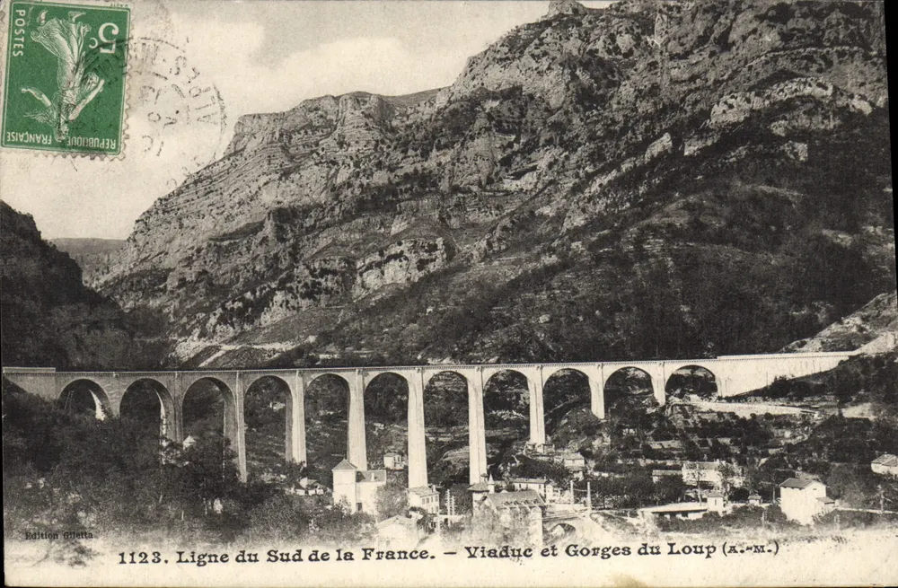 Viaduto e Gorges do Loup — Linha do Sul da França — Edição Giletta n°1123 - Frente