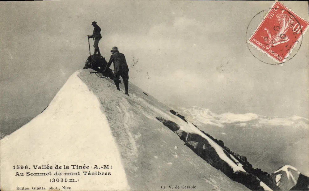 Tal der Tinée — Auf dem Gipfel des Mont Ténibres (3031 m.) — Edition Giletta, Nizza, Nr. 1596 - Vorderseite