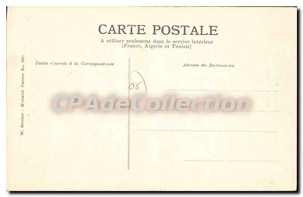Rota da nova Corniche — vista da estrada e do ponte — W. Stoker, Cannes No. 251 - Verso