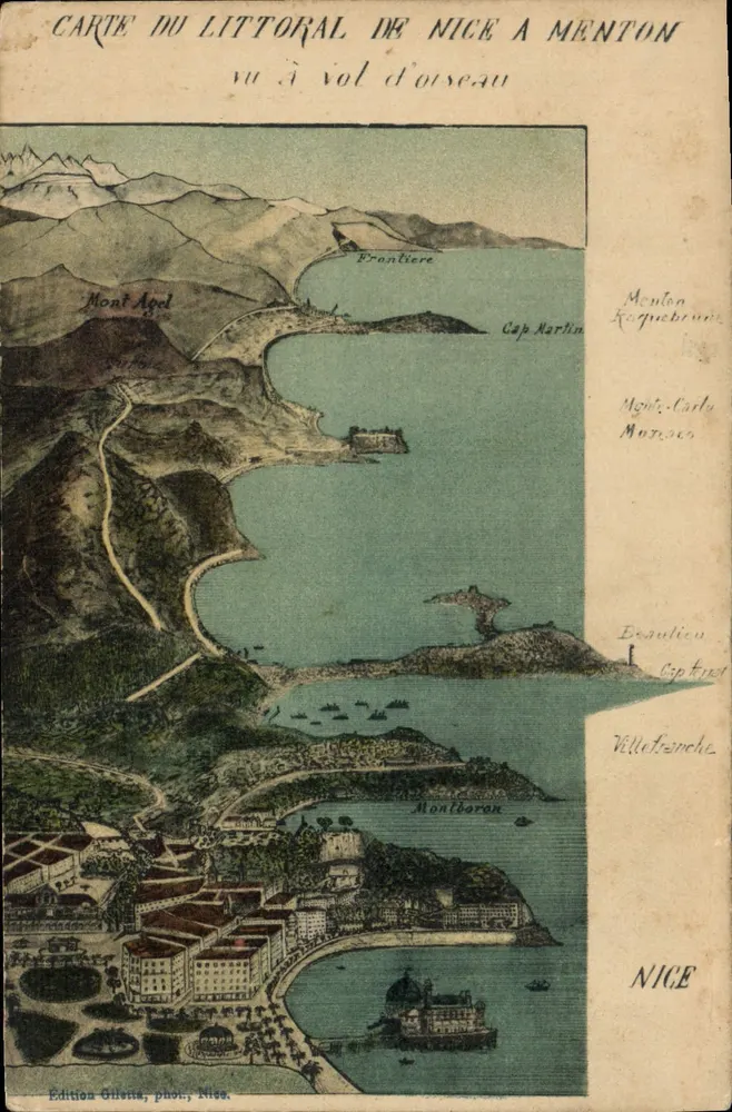 Küste von Nice bis Menton — Vogelperspektive — Edition Giletta, Foto Nice - Vorderseite