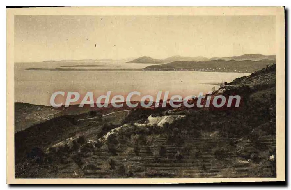 Cap d'Antibes, as ilhas de Lerina, o Estérel e o Cap Camarat — O Belvedere — Alt. 505 m - Frente