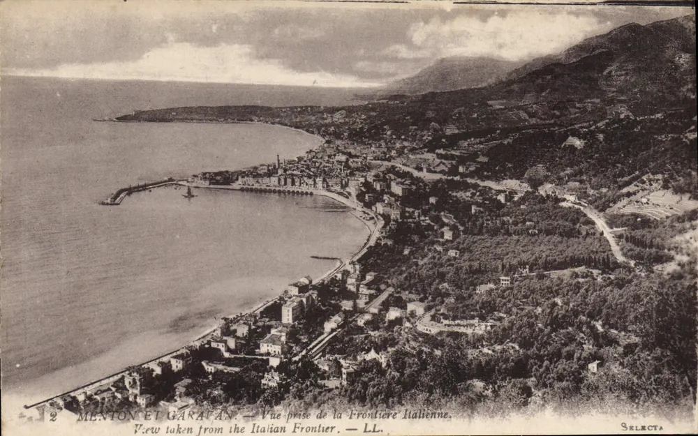 Menton und Garapan — Ansicht vom italienischen Grenzgebiet — Selecta - Vorderseite