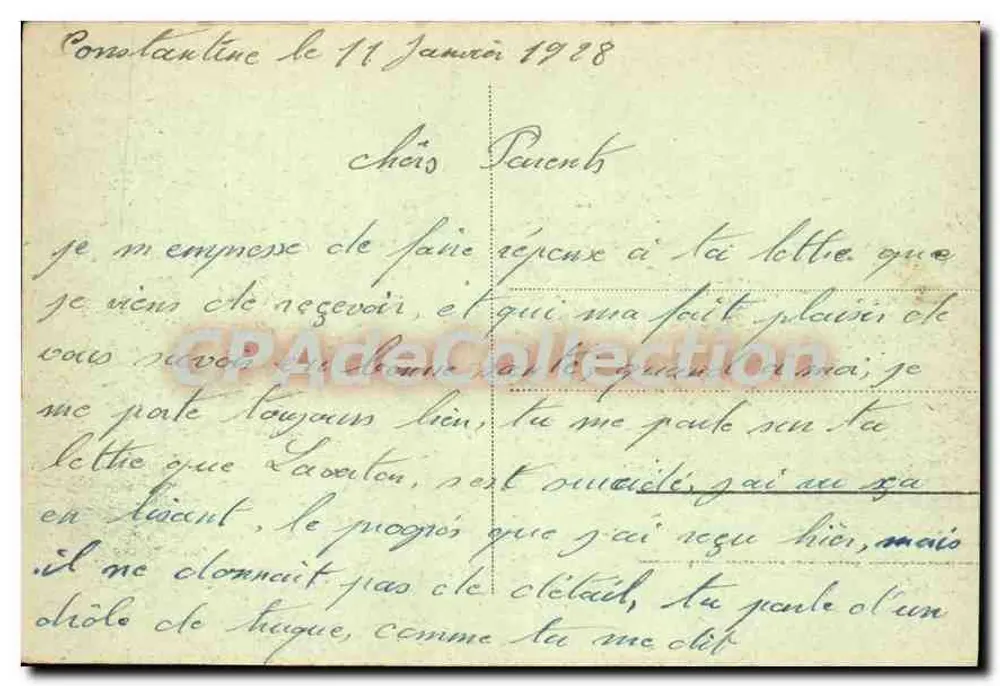 Alger — A Amirade — vista do porto com edifícios e barcos — editor Bilhete postal antigo, n° 199 - Verso