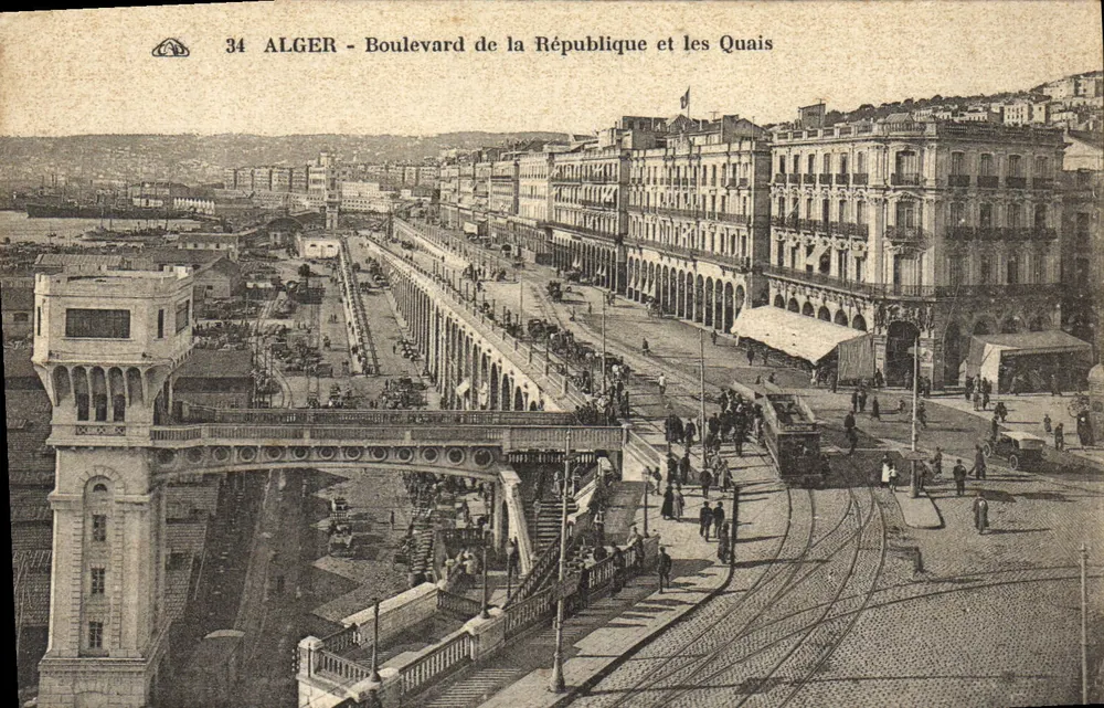 Algier - Boulevard de la République und die Quais — unbekannter Verlag, Nr. 34 - Vorderseite