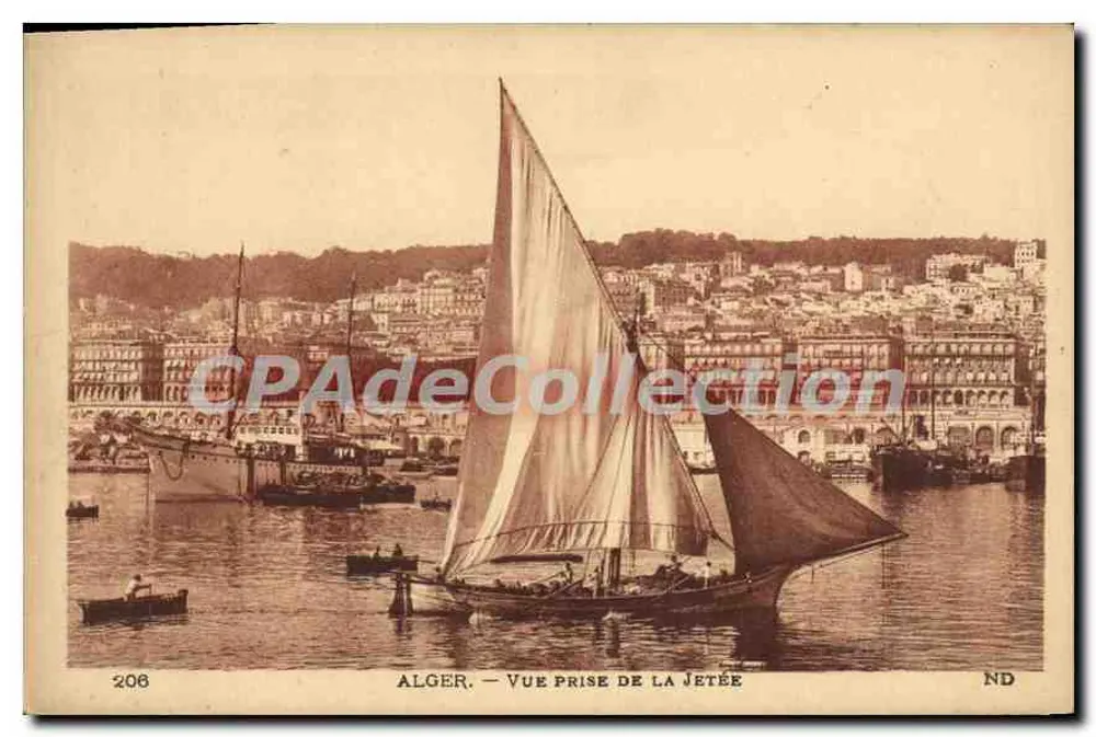 Alger — Ansicht vom Hafen — Vintage Postcard/Antike Ansichtskarte, Nr. 208 - Vorderseite