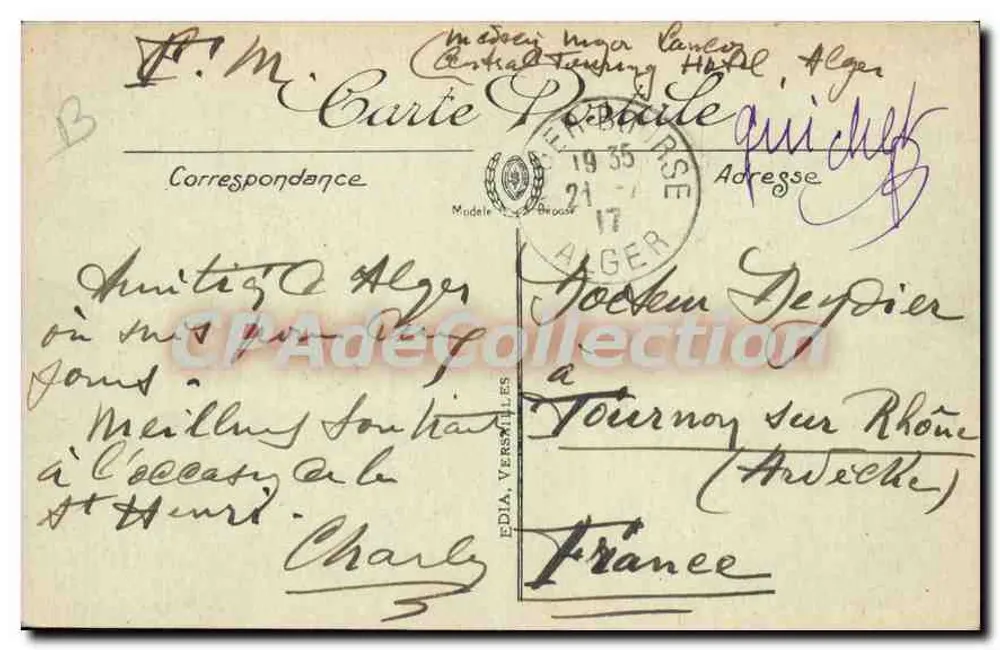 Argel — O Hotel das Postas — Coleção Ideal n°430 - Verso