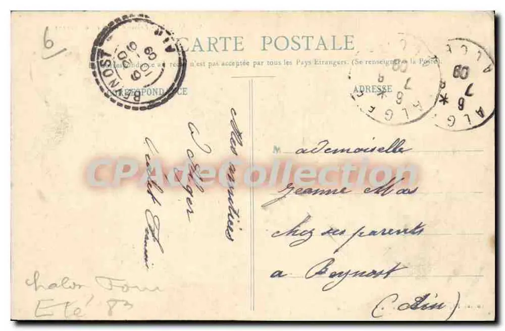 ALGER - Palazzo d'Estate del Governatore — Collezione Huguenet, edito, Alger - Verso