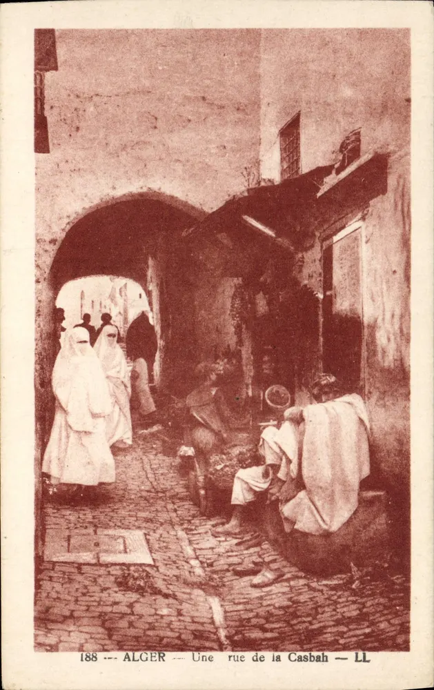 Argélia — Uma rua da Casbah — LL, n° 188 - Frente