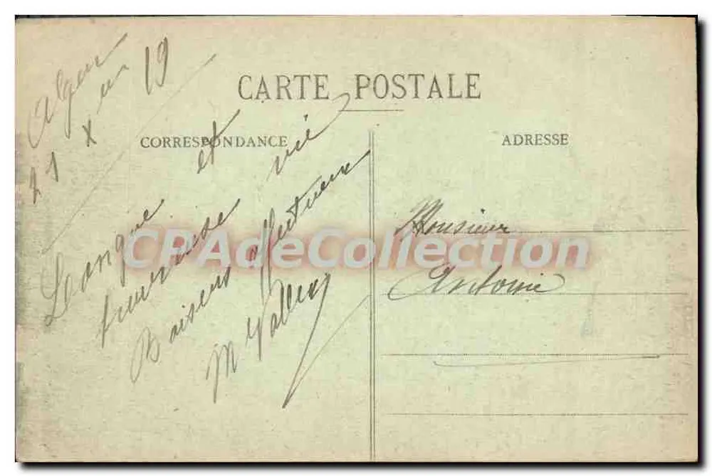 Algier — Kathedrale und Winterpalast des Gouverneurs — Sammlung Régence, A. L., Verlag, Algier - Rückseite