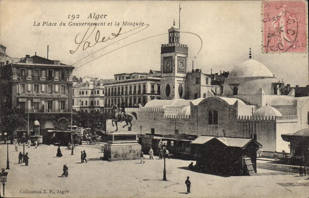 Alger — Place du Gouvernement und die Moschee — Sammlung Z. F., Alger - Vorderseite