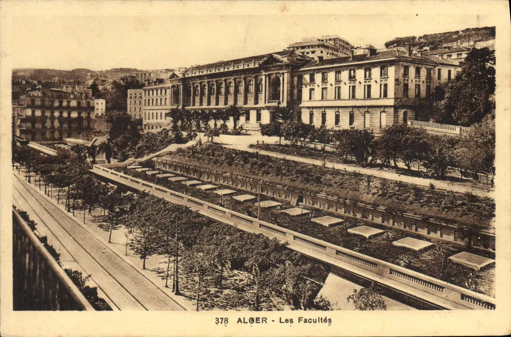 Alger — As Faculdades — vista dos edifícios universitários e do jardim embaixo — edição L. & Y. Alger, n° 378 - Frente
