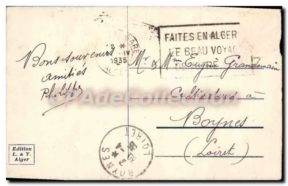 Alger — Algemene uitzicht genomen vanaf de Marine — Uitgave L. & Y. Alger, n° 470 - Achterkant