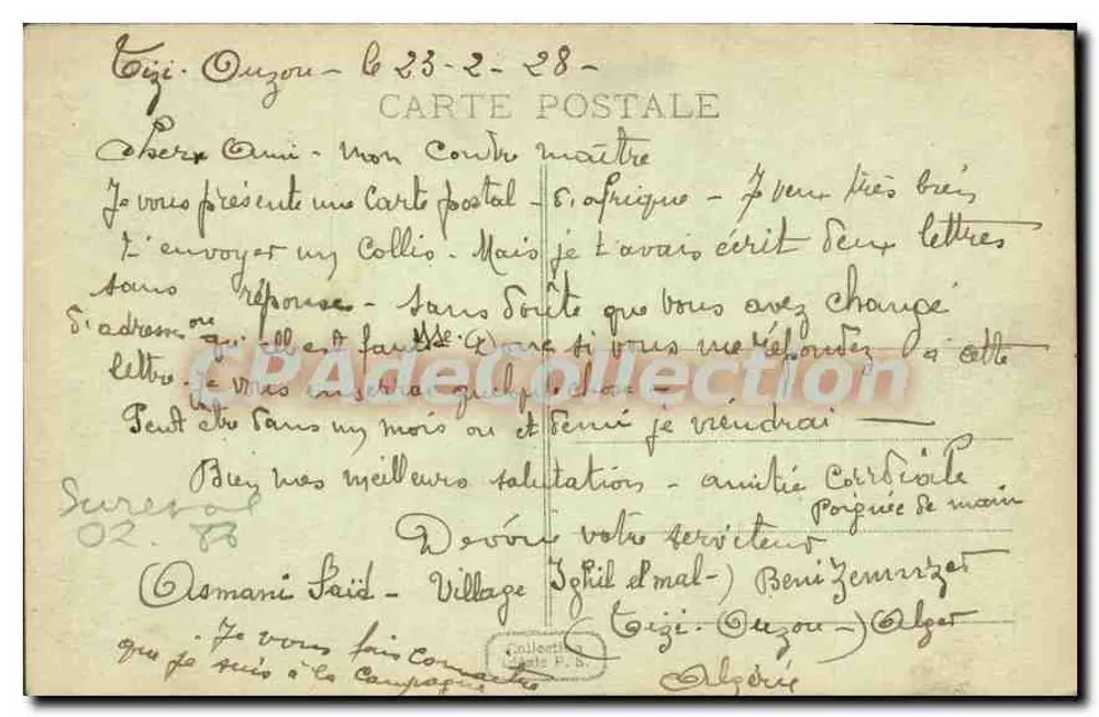 ALGER - Nossa Senhora da África — editor desconhecido, n° 256 - Verso