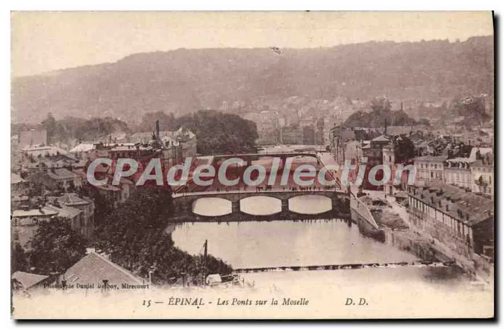 Épinal — Os Pontes sobre a Mosela — Fototipia Daniel Debboy, Mirecourt - Frente