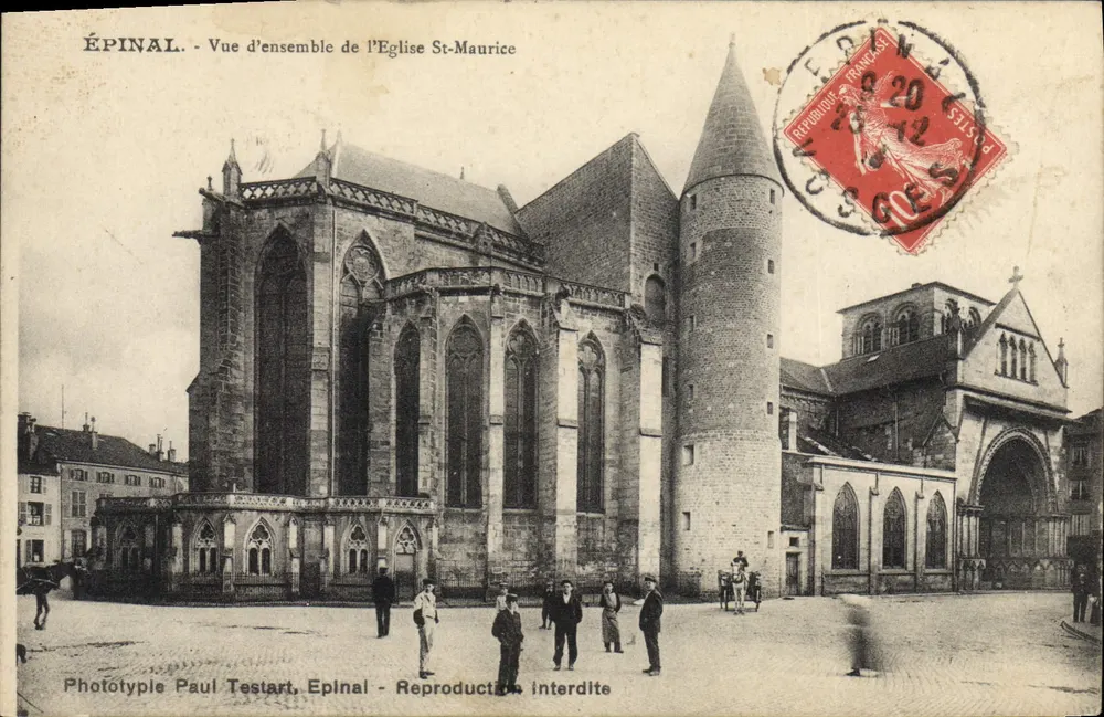 Épinal - Vista geral da Igreja de São Maurício — Phototype Paul Testart, Épinal - Frente