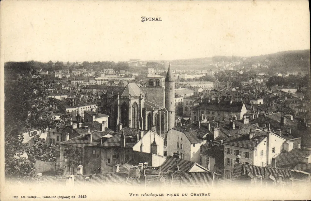 Epinal — Vista geral tirada do castelo — imp. Ad. Weick, Saint-Dié, N° 3445 - Frente