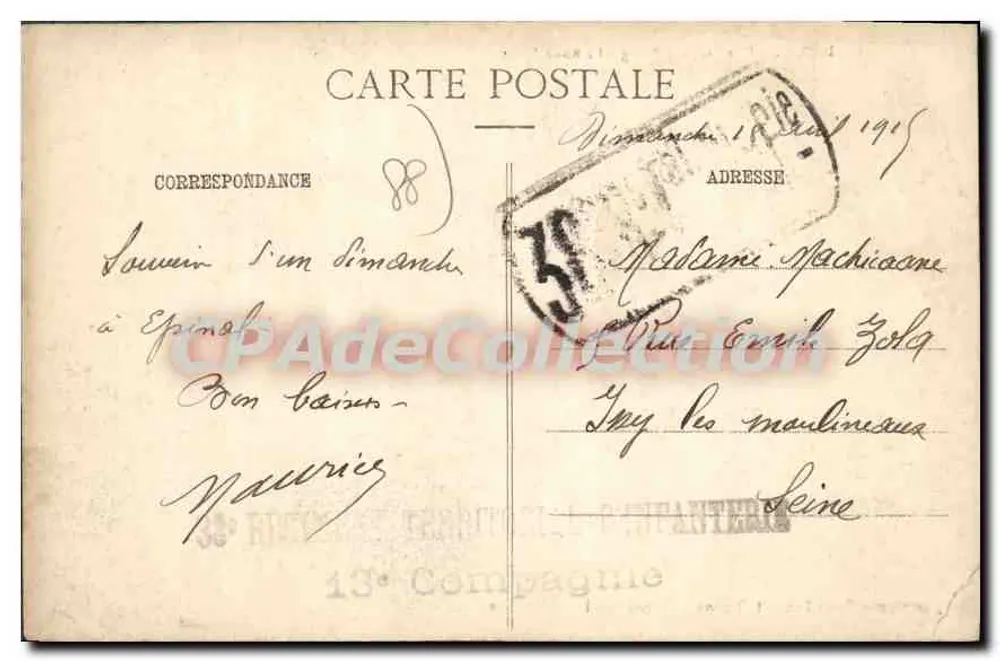 Épinal - Straße Léopold Bourg - Der Kreisverkehr — Phototyp Paul Testart, Épinal - Rückseite