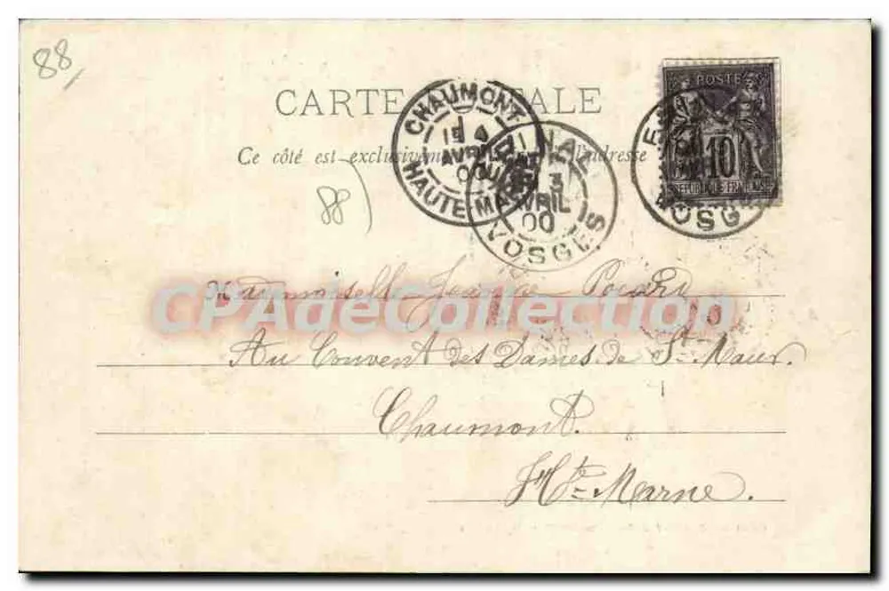 Cais de Julho & Monumento Comemorativo — Epinal — Editor: Bazin des Vosges, número de série não visível - Verso