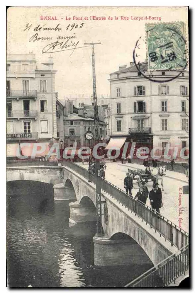 Épinal - Der Brücke und der Eingang zur Straße Léopold-Bourg — Verlag R. Berque, Épinal - Vorderseite