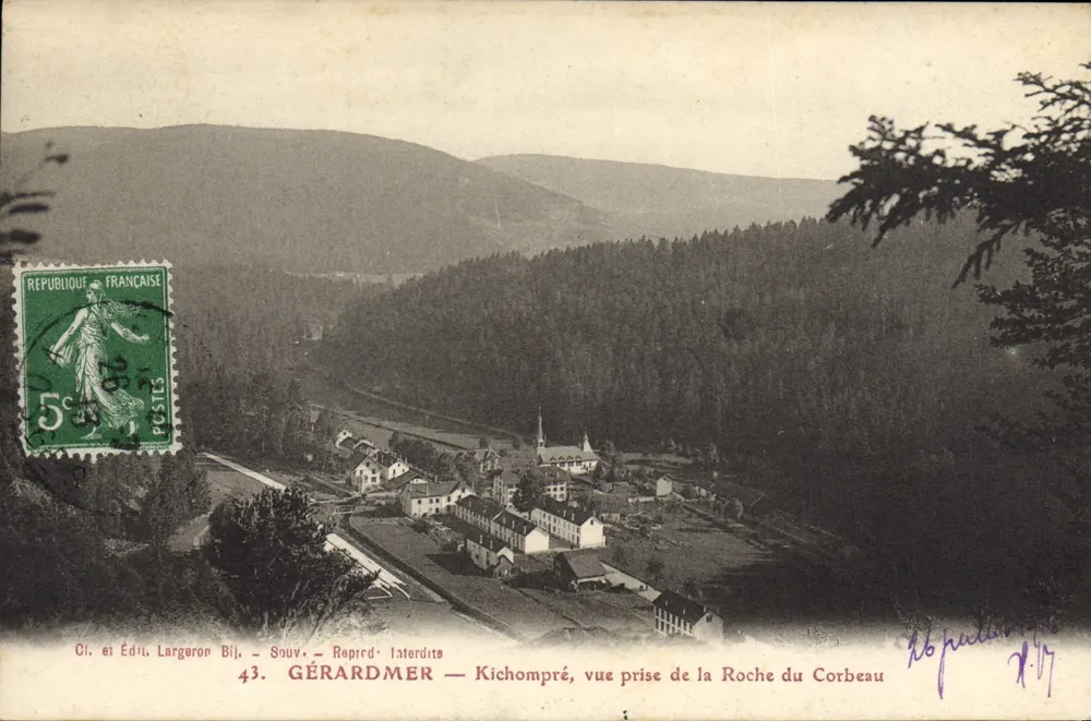 Gérardmer — Kichompré, Ansicht vom Roche du Corbeau — Verlag Largeron Bij. - Vorderseite
