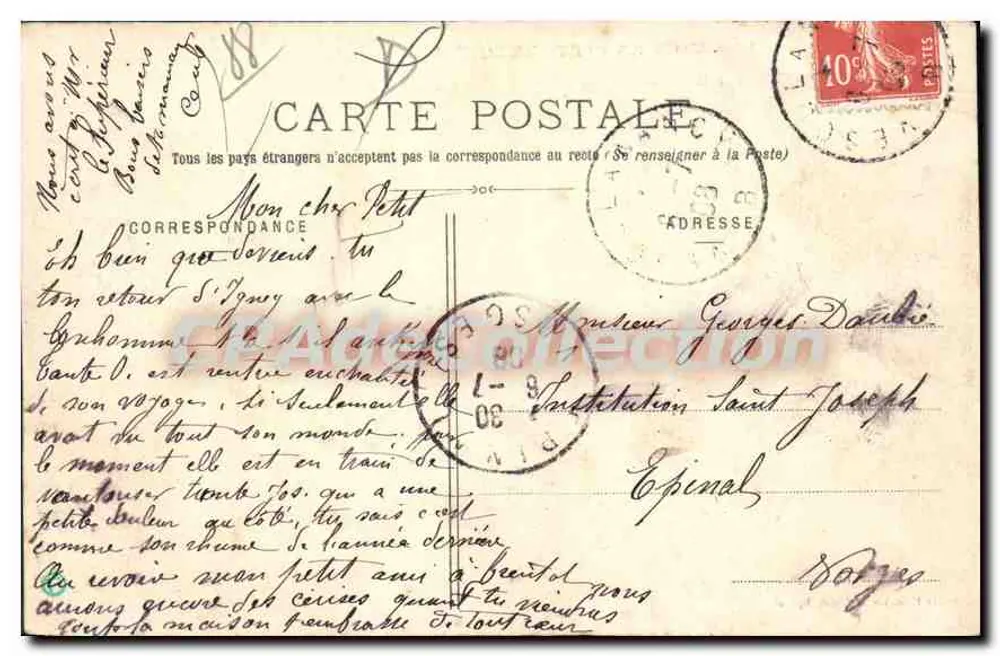 Gérardmer — Entrada da Gorge de Kichompré — Foto Homeyer e Ehret, Epinal - Verso