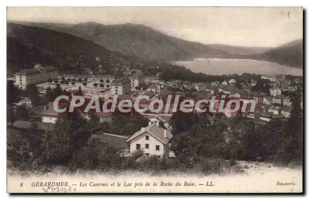 Gérardmer — Die Kasernen und der See von der Roche du Rain — LL. — Sélecta - Vorderseite