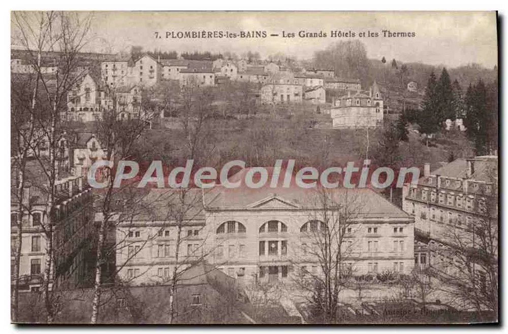 Plombières-les-Bains — Die Großen Hotels und die Thermen — Vintage Postcard/Antike Ansichtskarte - Vorderseite