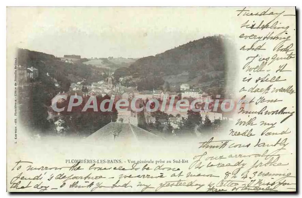 PLOMBIÈRES-LES-BAINS — Allgemeiner Blick aus Südost — Verlag: Cité de Jeanne Béatrice - Vorderseite