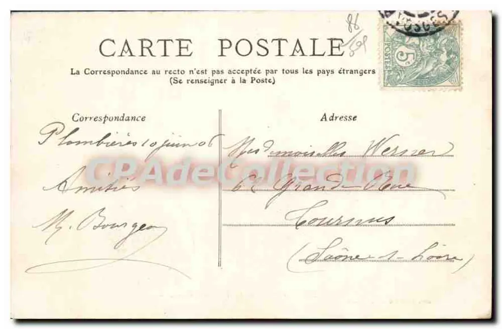 Plombières-les-Bains — A Fonte Stanislas — Grande Bazar - Verso
