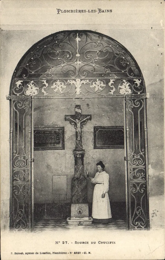 Plombières-les-Bains — Fonte do Crucifixo — P. Duroeb, Agência de Aluguel, N° 4529 - Frente