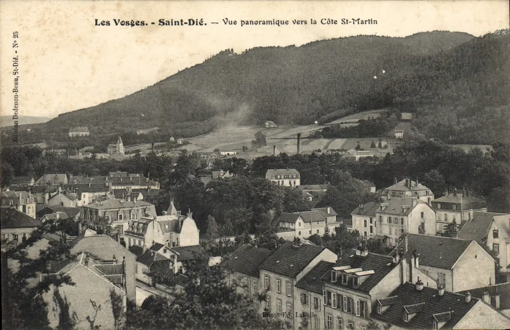 Die Vosgien - Saint-Dié — Panoramablick Richtung Côte St-Martin — Photo F. Lalande — Édition Dedon-Beau, St-Dié, Nr. 25 - Vorderseite