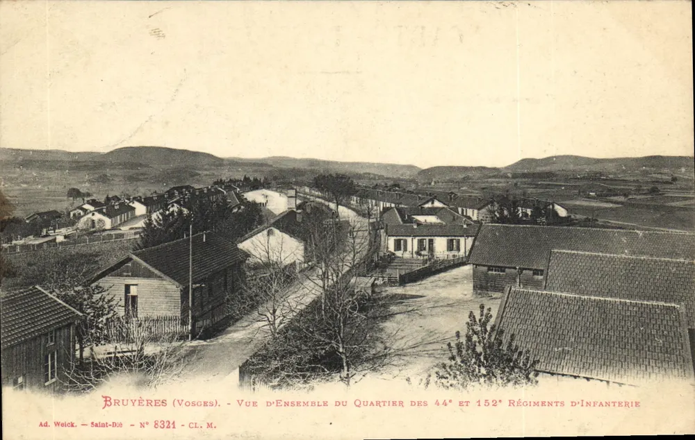 Bruyères (Vosges) — Übersicht des Bereichs der 44. und 152. Infanterieregimenter — Ad. Weilck, Nr. 8321 - Vorderseite