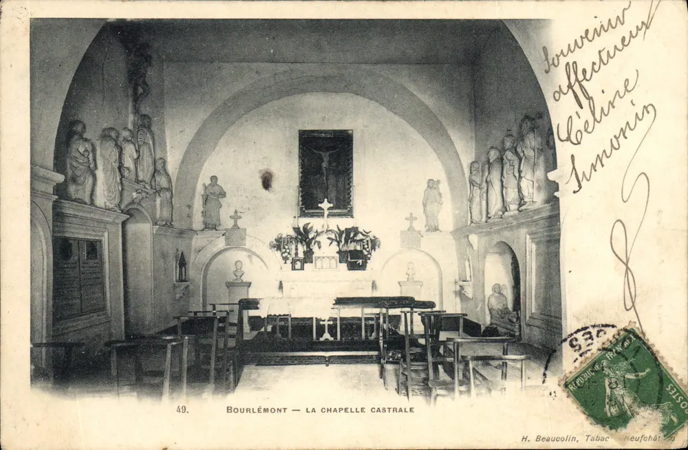 Bourlémont — A capela castrense — H. Beaucolin, Tabac, éufahat - Frente