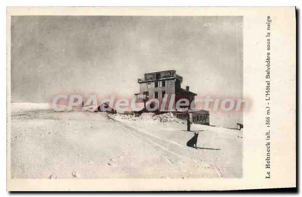 Der Hehneck (alt. 1366 m) - Das Hotel Belvédère unter Schnee - Vorderseite