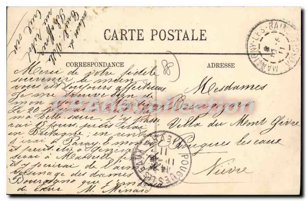 Martigny-les-Bains — Pont sur l'étang et le kiosque — LL, n°24 - Verso
