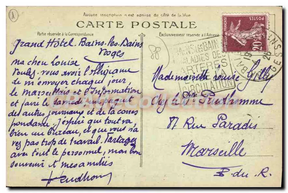 Bains-les-Bains — Vista geral — G. Virot, Bozar - Verso