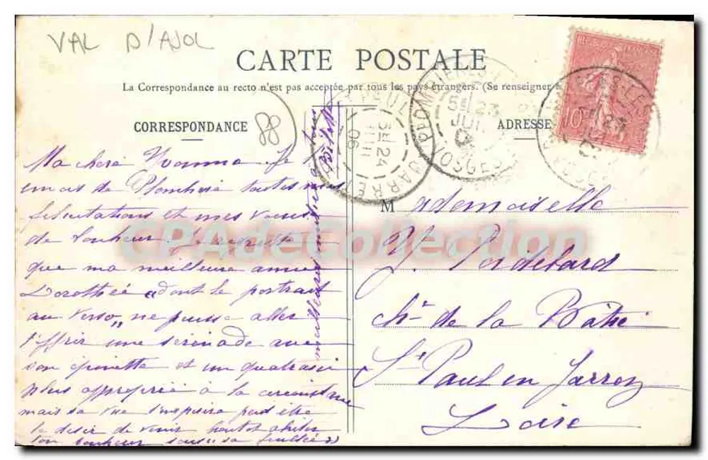 Dorothée — Gründerin der Feuillée "Dorothée" — Foto Hommaux & Eliret, Briant - Rückseite