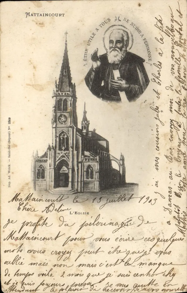 MATTAINCOURT — A IGREJA — Imp. Ad. Weick - Saint-Dié (Depositado) N° 3340 - Frente