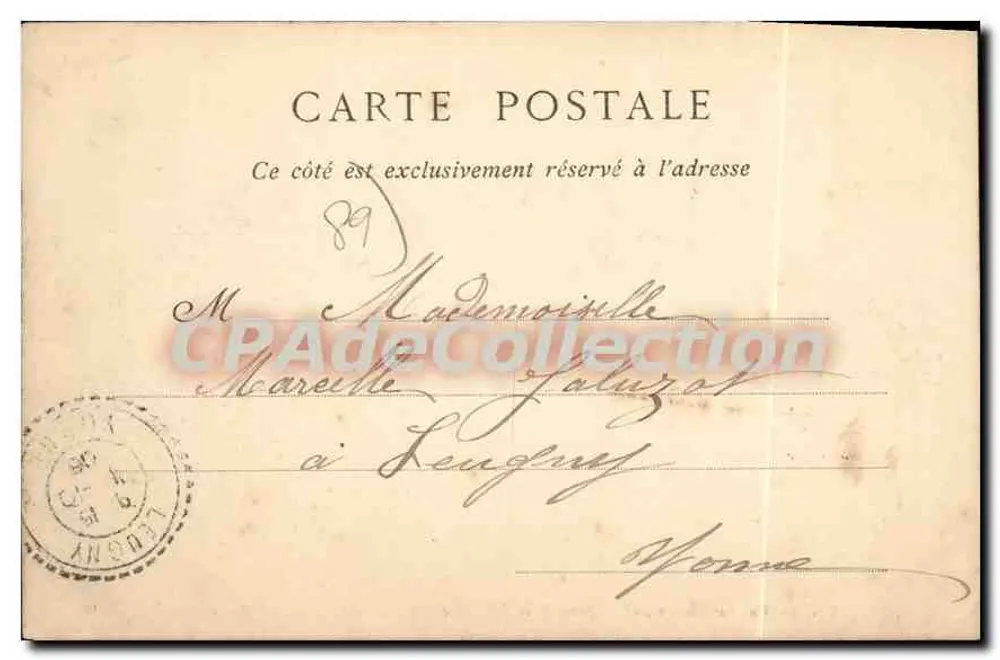 Cousin-le-Pont — Ansicht vom Morlande — Sammlung ND. Phot. - Rückseite
